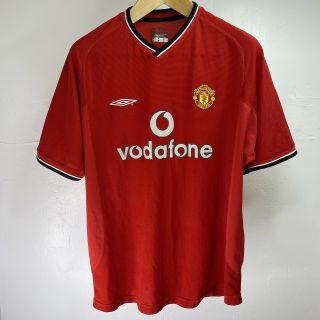 Umbro Manchester United Vodafone Red Soccer Futbol Jersey Size L Large