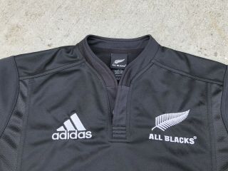 Adidas Zealand All Blacks Juniors Youth Boys Rugby Jersey Size Large - XL 3