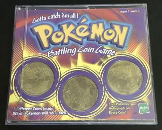 Vintage - 1999 / Pokemon - Battling Coin Game / Graveler,  Wrapl,  Moltress - Vg