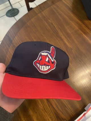 Vintage Cleveland Indians Snapback Hat Made In The Usa By Twins Enterprise