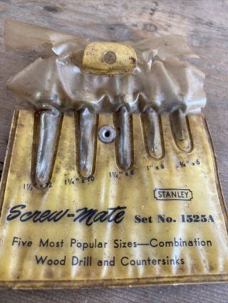 Rare Vintage Stanley Screw - Mate Set No 1525a In Packet