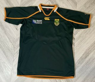 Canterbury Of England South Africa Rugby Jersey Mens Xl Green 2011 World Cup