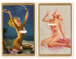 Lady Vintage Swap Card Playing Card Pin Up Risqué Cond