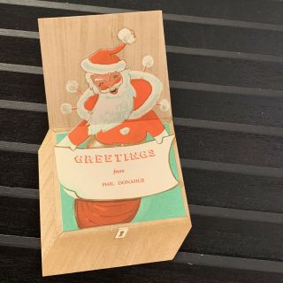 Vintage Greeting Card Christmas Santa Claus Jack In The Box 2
