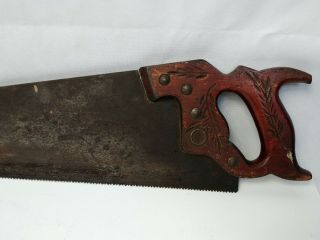 Vintage 26 " Henry Disston D - 23 Hand Saw 8 Tpi