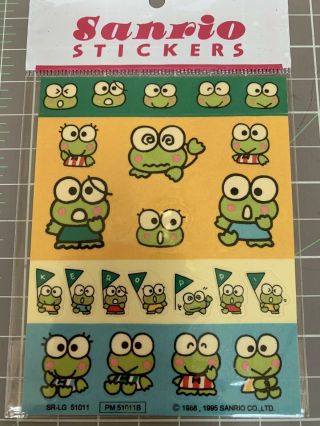 Vintage Sanrio 1995 Kerropi Keroppi Stickers Sticker Sheet Hello Kitty