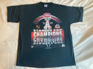 Montreal Canadiens Nhl 1993 Stanley Cup Champions Vintage Starter Shirt Large