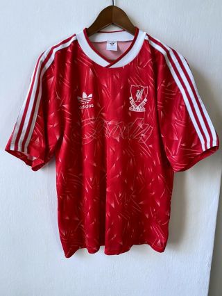Liverpool Fc The Reds Adidas 1989 /91 Candy Home Football Shirt Soccer Jersey 42
