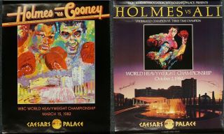 1980 / 1982 Holmes Vs Ali And Holmes Vs Cooney Boxing Posters - Caesars Palace