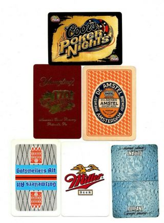 6 X Rare Old & " World Beers " Single Playing Cards D