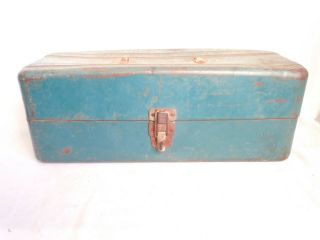 Vintage Union Steel Chest Corp Metal Tackle Box 2 - Tray No Handle Leroy Ny Usa