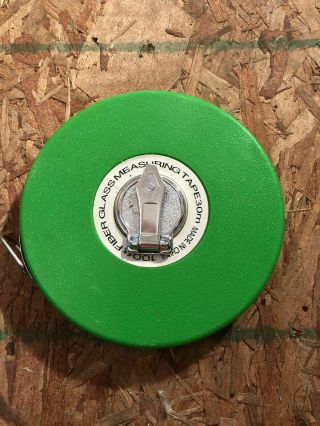Vintage Green 100 Ft Fiberglass Measuring Tape