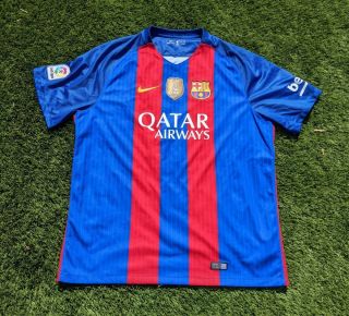 Nike Andres Iniesta Fc Barcelona 2014 - 2015 Home Xxl Football Shirt Jersey Uefa