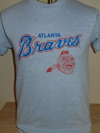 Vintage 1980s Atlanta Braves Baseball T Shirt Size Medium