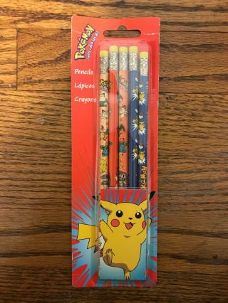Bnib Vintage 1998 Official Licensed Nintendo Pokemon 5 Count No.  2 Pencils