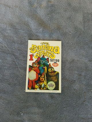 1969 Fleer Banana Splits Dubble Bubble Tattoo Advertisement Card