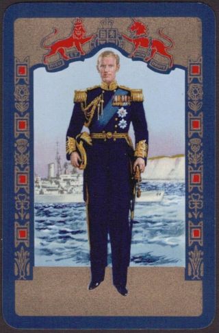 Playing Cards Single Card Old Vintage Prince Philip Royal Art Picture Portrait A