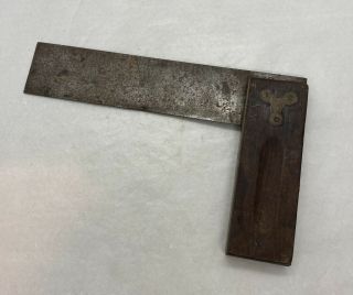Antique Vintage 6 " Stanley Sweetheart Try Square Brass Tool Unrestored Good
