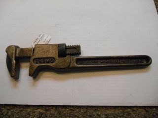 Vintage Trimo 10 " Wrench Adjustable Monkey Wrench Pat 