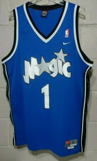Vtg Nike Tracy Mcgrady Jersey Orlando Magic 1 Blue Sewn Sz L Length,  2