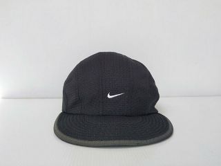 Vintage Just Do It Nike 7 Panel Black Cap Hat Mesh Air Cool Adjustable