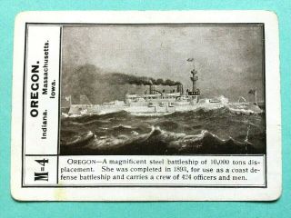 U.  S.  S.  Oregon Battleship Bb - 3 Instructional Card Single Swap Playing Card