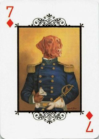 Brown Vizsla Dog Animal Portrait Single Swap Playing Card