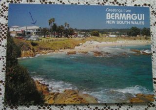 Retro Vintage Postcard: Bermagui,  N.  S.  W.  - Beach & Township