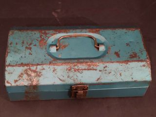 Vintage Bernzomatic Propane Torch Metal Box Aqua Green