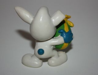 Vintage Smurfs Easter Bunny Smurf Figure 1982 PVC Toy Figure Peyo Schleich 2