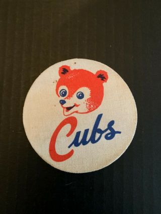 Vintage Chicago Cubs 1961 Hood Dairy Ice Cream Disk Felt Patch Decal Sticker