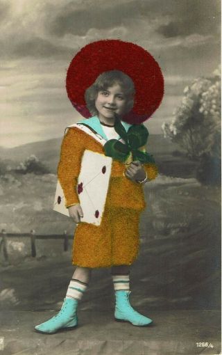 Vintage Postcard.  Cute Little Boy.  1909.