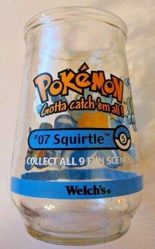 Nintendo Pokemon 07 Squirtle 1999 Promotional Collect Welch’s Jelly Jar/glass