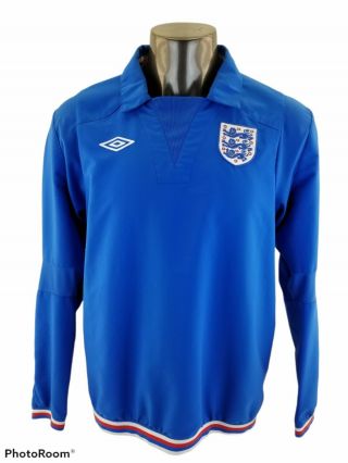 England Football Mens Pullover Training Tracksuit Top Track Jacket Sz Large