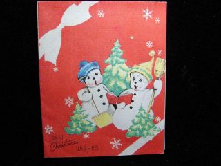 Vintage " Christmas Carols In The Snow " Christmas Greeting Card