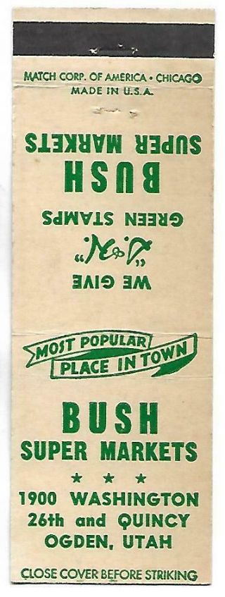 Bush Markets,  S & H Green Stamps,  Ogden Ut,  Cover