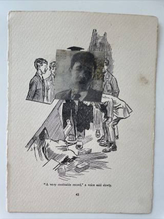Vintage Page From A Child’s Scrapbook Showing A Cut Out Photo - Subject Unknown