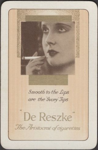 Playing Cards Single Card Old Vintage De Reszke Cigarette Tobacco Smoking Girl D