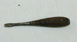Antique Wood Handle Flathead Screwdriver 3 3/4 " Long Vintage Tool