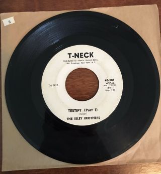 The Isley Brothers Testify Part 1 And Part 2 Rare Promo 45 Record