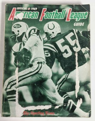 Vintage 1969 Official Sporting News American Football League Guide