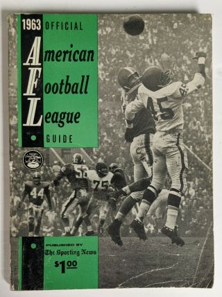 Vintage 1963 Official Sporting News American Football League Guide