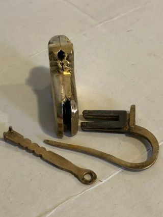 Vintage BRASS FOO DOG Push LOCK Figurine Padlock (Chinese puzzle) 2 - 3 