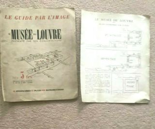 Rare Guide To The Museum Of The Louvre And Room Plan Map Pre War In French