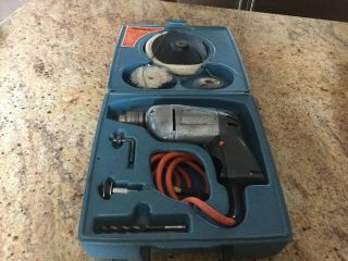 Vintage Drill Black & Decker 3/8” Drill In 7116 Kit W/ Accessories And Case