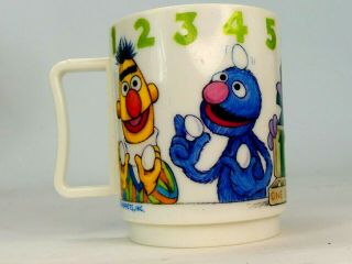 Vtg 1970s Usa Sesame Street Melamine Plastic Cup Mug By Peter Pan Cookie Monster