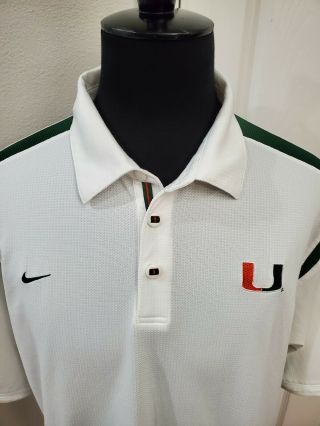Vintage Nike Team Miami Hurricanes Polo Shirt Men Size Xl