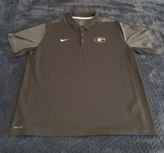 Nike Dri - Fit Mens Georgia Bulldogs Golf Polo Shirt Size 2xl Dark/light Gray Uga