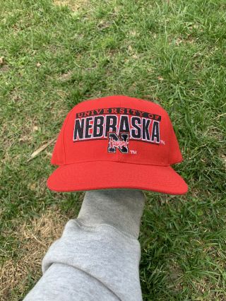 Vintage Nebraska Huskers Snapback Hat Cap Sports Specialties Red 90s
