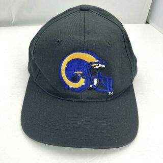 Vintage Starter St Louis La Rams Black Snapback Hat Cap Embroidered Helmet Logo